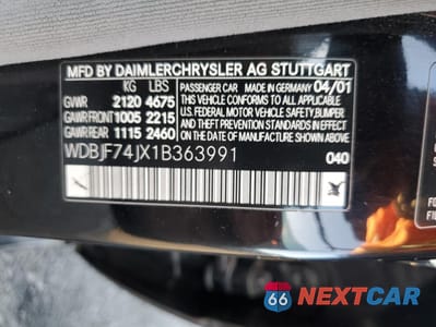 Zdjęcie 13 z 13 samochodu: 2001 MERCEDES-BENZ E 55 AMG VIN:WDBJF74JX1B363991 - miniatura