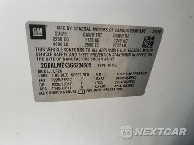 Zdjęcie 13 z 13 samochodu: 2016 GMC TERRAIN SLE VIN:2GKALMEK3G6234605 - miniatura
