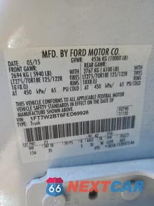 Zdjęcie 12 z 12 samochodu: 2015 FORD F250 SUPER DUTY VIN:1FT7W2BT6FED69926 - miniatura