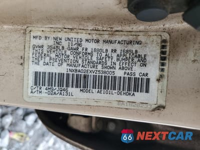 Zdjęcie 14 z 14 samochodu: 1997 TOYOTA COROLLA DX VIN:1NXBA02EXVZ538005 - miniatura