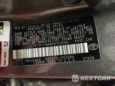 Zdjęcie 14 z 15 samochodu: 2023 TOYOTA CAMRY XLE VIN:4T1F11AK6PU153509 - miniatura