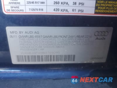 Zdjęcie 14 z 14 samochodu: 2011 AUDI A3 PREMIUM PLUS VIN:WAUKJAFM9BA166095 - miniatura