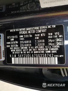 Zdjęcie 13 z 13 samochodu: 2016 HYUNDAI SANTA FE SPORT VIN:5XYZUDLA7GG358742 - miniatura