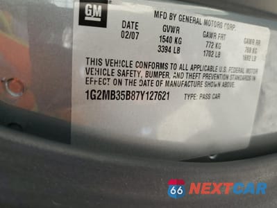 Zdjęcie 14 z 14 samochodu: 2007 PONTIAC SOLSTICE VIN:1G2MB35B87Y127621 - miniatura