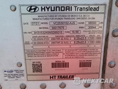 Zdjęcie 10 z 10 samochodu: 2022 HYUNDAI TRANSLEAD VC2530152-AJS DRY VAN TRAILER VIN:3H3V532K6NS265015 - miniatura