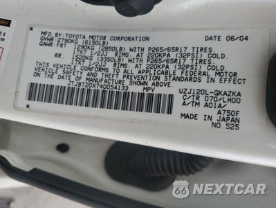 Zdjęcie 13 z 13 samochodu: 2004 LEXUS GX 470 VIN:JTJBT20X740054133 - miniatura