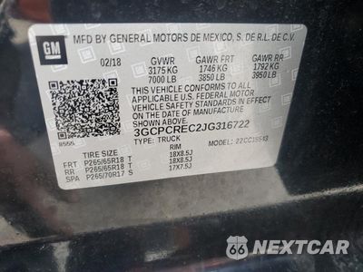 Zdjęcie 12 z 12 samochodu: 2018 CHEVROLET SILVERADO C1500 LT VIN:3GCPCREC2JG316722 - miniatura
