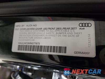 Zdjęcie 13 z 13 samochodu: 2021 AUDI A6 PREMIUM PLUS VIN:WAUL2AF28MN077873 - miniatura