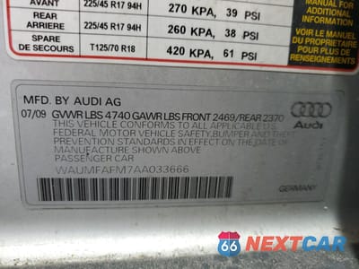 Zdjęcie 13 z 15 samochodu: 2010 AUDI A3 PREMIUM PLUS VIN:WAUMFAFM7AA033666 - miniatura