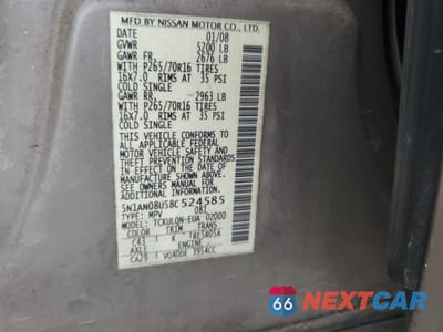 Zdjęcie 13 z 15 samochodu: 2008 NISSAN XTERRA OFF ROAD VIN:5N1AN08U58C524585 - miniatura