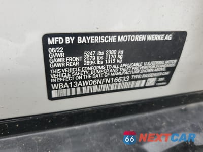 Zdjęcie 12 z 14 samochodu: 2022 BMW M440XI GRAN COUPE VIN:WBA13AW06NFN16633 - miniatura