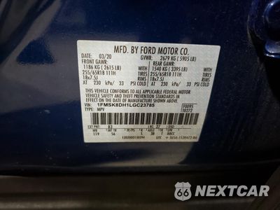 Zdjęcie 15 z 16 samochodu: 2020 FORD EXPLORER XLT VIN:1FMSK8DH1LGC23785 - miniatura
