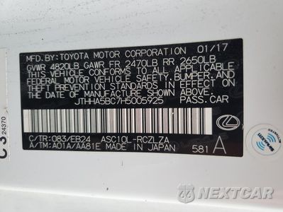 Zdjęcie 13 z 13 samochodu: 2017 LEXUS RC 200T VIN:JTHHA5BC7H5005925 - miniatura