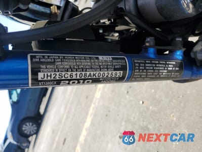 Zdjęcie 9 z 9 samochodu: 2010 HONDA VT1300 CX VIN:JH2SC6108AK002593 - miniatura
