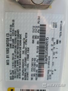 Zdjęcie 12 z 12 samochodu: 2017 FORD FUSION SE HYBRID VIN:3FA6P0LU5HR409195 - miniatura