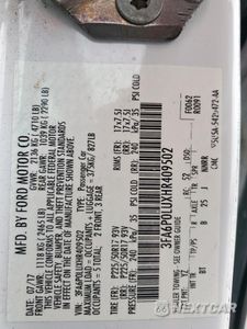 Zdjęcie 12 z 12 samochodu: 2017 FORD FUSION SE HYBRID VIN:3FA6P0LUXHR409502 - miniatura