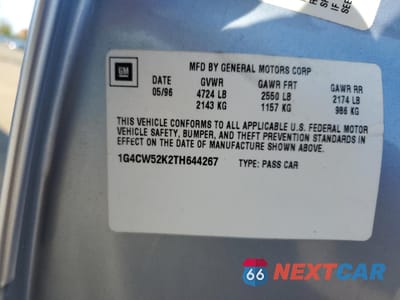 Zdjęcie 12 z 12 samochodu: 1996 BUICK PARK AVENUE VIN:1G4CW52K2TH644267 - miniatura