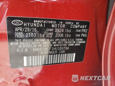 Zdjęcie 13 z 13 samochodu: 2017 HYUNDAI ELANTRA SE VIN:KMHD74LF1HU189794 - miniatura