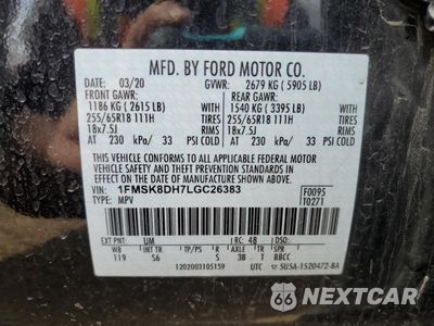 Zdjęcie 15 z 16 samochodu: 2020 FORD EXPLORER XLT VIN:1FMSK8DH7LGC26383 - miniatura
