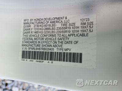 Zdjęcie 15 z 15 samochodu: 2024 HONDA ODYSSEY TOURING VIN:5FNRL6H87RB028405 - miniatura
