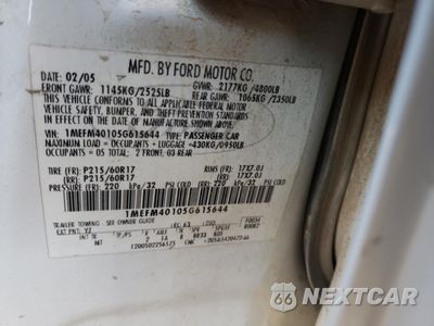 Zdjęcie 12 z 12 samochodu: 2005 MERCURY MONTEGO LUXURY VIN:1MEFM40105G615644 - miniatura
