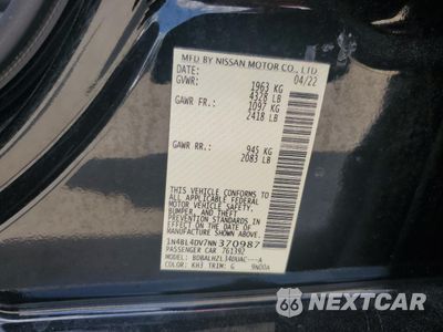 Zdjęcie 12 z 14 samochodu: 2022 NISSAN ALTIMA SV VIN:1N4BL4DV7NN370987 - miniatura