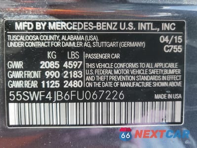 Zdjęcie 12 z 12 samochodu: 2015 MERCEDES-BENZ C 300 VIN:55SWF4JB6FU067226 - miniatura