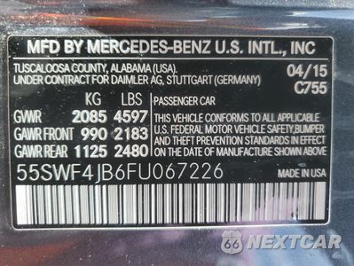 Zdjęcie 12 z 12 samochodu: 2015 MERCEDES-BENZ C 300 VIN:55SWF4JB6FU067226 - miniatura