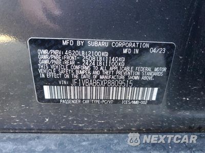 Zdjęcie 14 z 15 samochodu: 2023 SUBARU WRX VIN:JF1VBAB6XP8809515 - miniatura