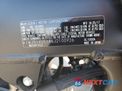 Zdjęcie 9 z 9 samochodu: 2018 SUZUKI DL1000 A VIN:JS1VU51A6J2100926 - miniatura