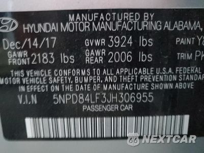 Zdjęcie 12 z 13 samochodu: 2018 HYUNDAI ELANTRA SEL VIN:5NPD84LF3JH306955 - miniatura