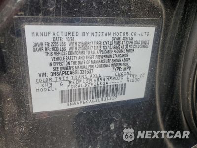 Zdjęcie 14 z 15 samochodu: 2025 NISSAN KICKS SV VIN:3N8AP6CA6SL331537 - miniatura