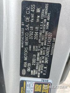 Zdjęcie 13 z 13 samochodu: 2020 KIA FORTE FE VIN:3KPF24AD8LE142637 - miniatura