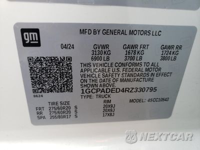 Zdjęcie 12 z 13 samochodu: 2024 CHEVROLET SILVERADO C1500 RST VIN:1GCPADED4RZ330795 - miniatura