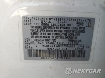Zdjęcie 12 z 12 samochodu: 2016 NISSAN SENTRA S VIN:3N1AB7AP9GY317345 - miniatura