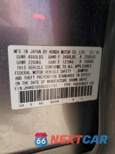 Zdjęcie 12 z 12 samochodu: 2006 ACURA RL VIN:JH4KB16556C011707 - miniatura