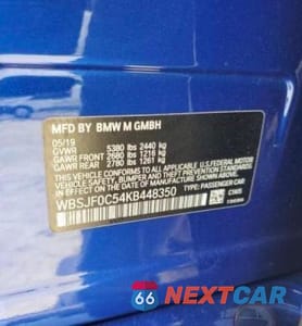 Zdjęcie 10 z 10 samochodu: 2019 BMW M5 VIN:WBSJF0C54KB448350 - miniatura