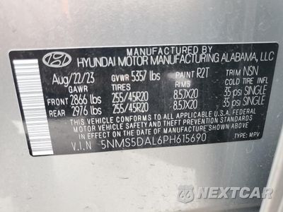 Zdjęcie 14 z 17 samochodu: 2023 HYUNDAI SANTA FE CALLIGRAPHY VIN:5NMS5DAL6PH615690 - miniatura