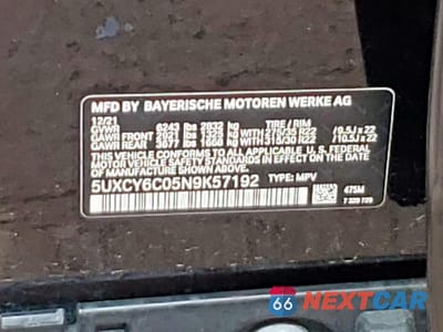 Zdjęcie 13 z 14 samochodu: 2022 BMW X6 XDRIVE40I VIN:5UXCY6C05N9K57192 - miniatura