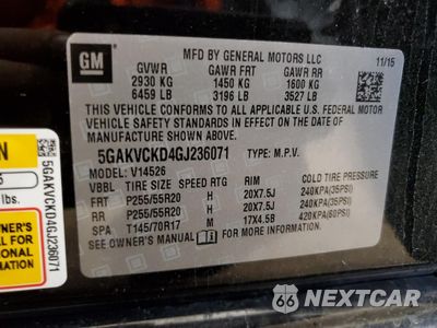 Zdjęcie 12 z 14 samochodu: 2016 BUICK ENCLAVE VIN:5GAKVCKD4GJ236071 - miniatura