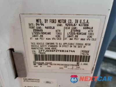 Zdjęcie 12 z 12 samochodu: 1996 FORD F350 VIN:1FTJW36F2TEB16744 - miniatura