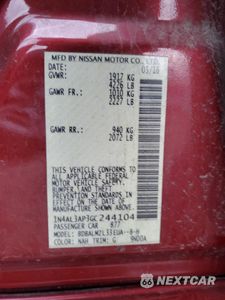 Zdjęcie 14 z 14 samochodu: 2016 NISSAN ALTIMA 2.5 VIN:1N4AL3AP3GC244104 - miniatura
