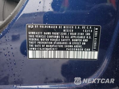 Zdjęcie 12 z 12 samochodu: 2014 VOLKSWAGEN JETTA SE VIN:3VWD17AJ4EM402877 - miniatura