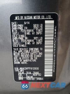 Zdjęcie 13 z 13 samochodu: 2015 NISSAN QUEST S VIN:JN8AE2KP7F9120530 - miniatura