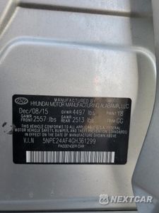 Zdjęcie 14 z 14 samochodu: 2016 HYUNDAI SONATA SE VIN:5NPE24AF4GH361299 - miniatura