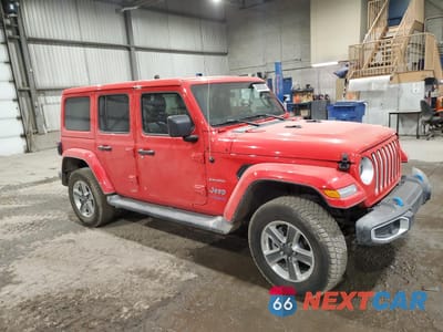 Czwarte zdjęcie samochodu z boku: 2022 JEEP WRANGLER UNLIMITED SAHARA 4XE VIN:1C4JJXP69NW119609 - miniatura