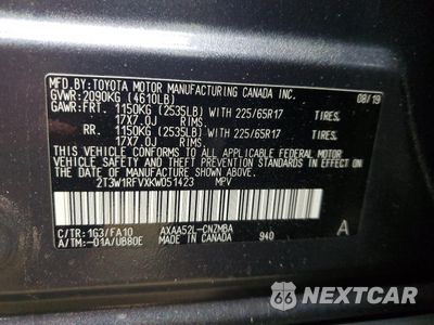 Zdjęcie 15 z 15 samochodu: 2019 TOYOTA RAV4 XLE VIN:2T3W1RFVXKW051423 - miniatura