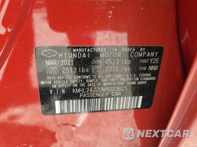 Zdjęcie 12 z 12 samochodu: 2021 HYUNDAI SONATA HYBRID VIN:KMHL24JJ0MA033825 - miniatura