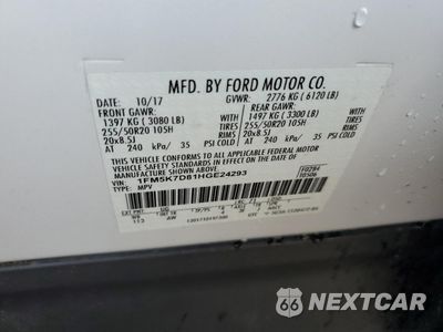 Zdjęcie 15 z 16 samochodu: 2017 FORD EXPLORER XLT VIN:1FM5K7D81HGE24293 - miniatura