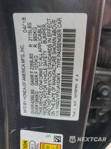 Zdjęcie 12 z 13 samochodu: 2018 HONDA ACCORD EXL VIN:1HGCV1F51JA153474 - miniatura